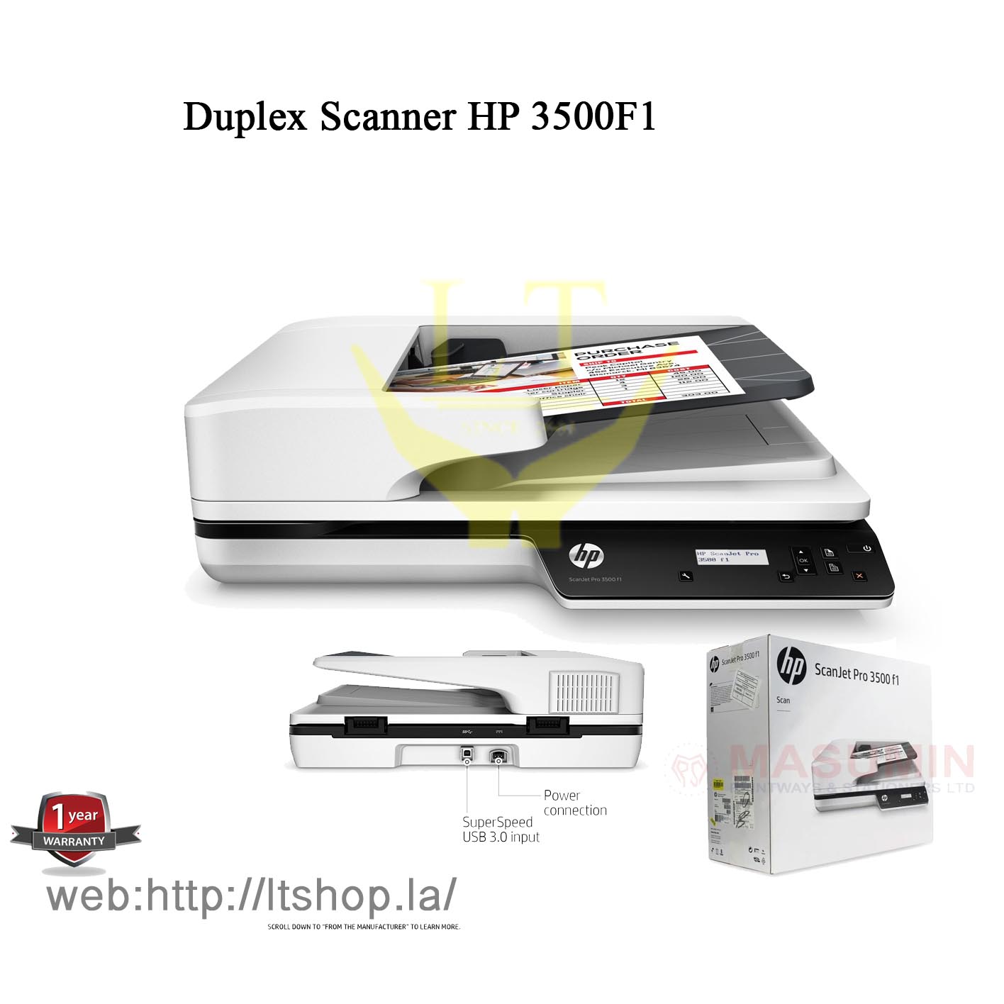 Scanner HP Flatbed 3500F1 / Duplex Scan /, image size:1416x1416